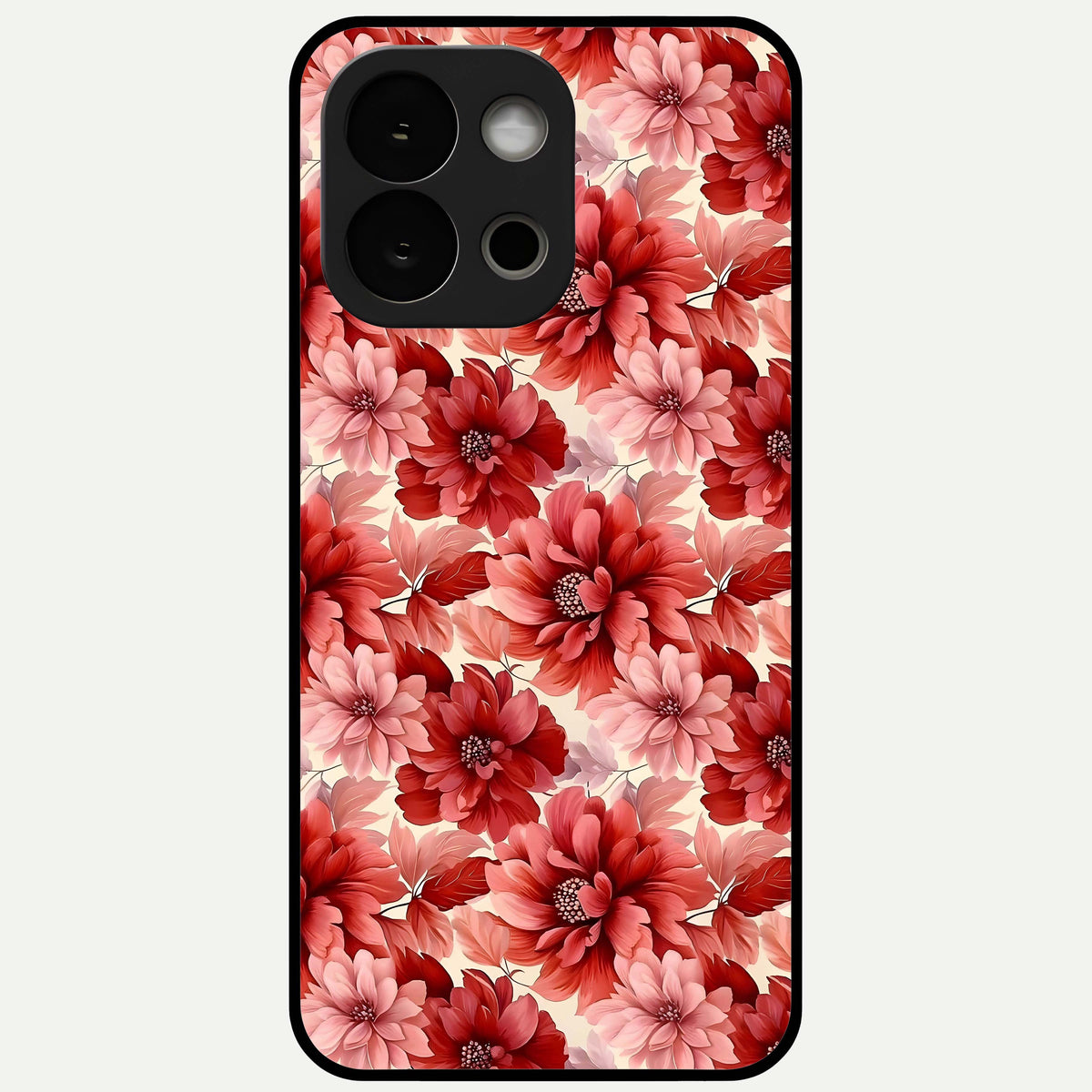  Crimson Love Petals Glass Case For OnePlus 13S back cover – full design glossy printed glass finish