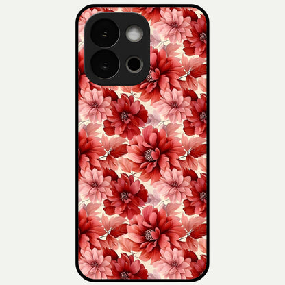  Crimson Love Petals Glass Case For OnePlus 13S back cover – full design glossy printed glass finish