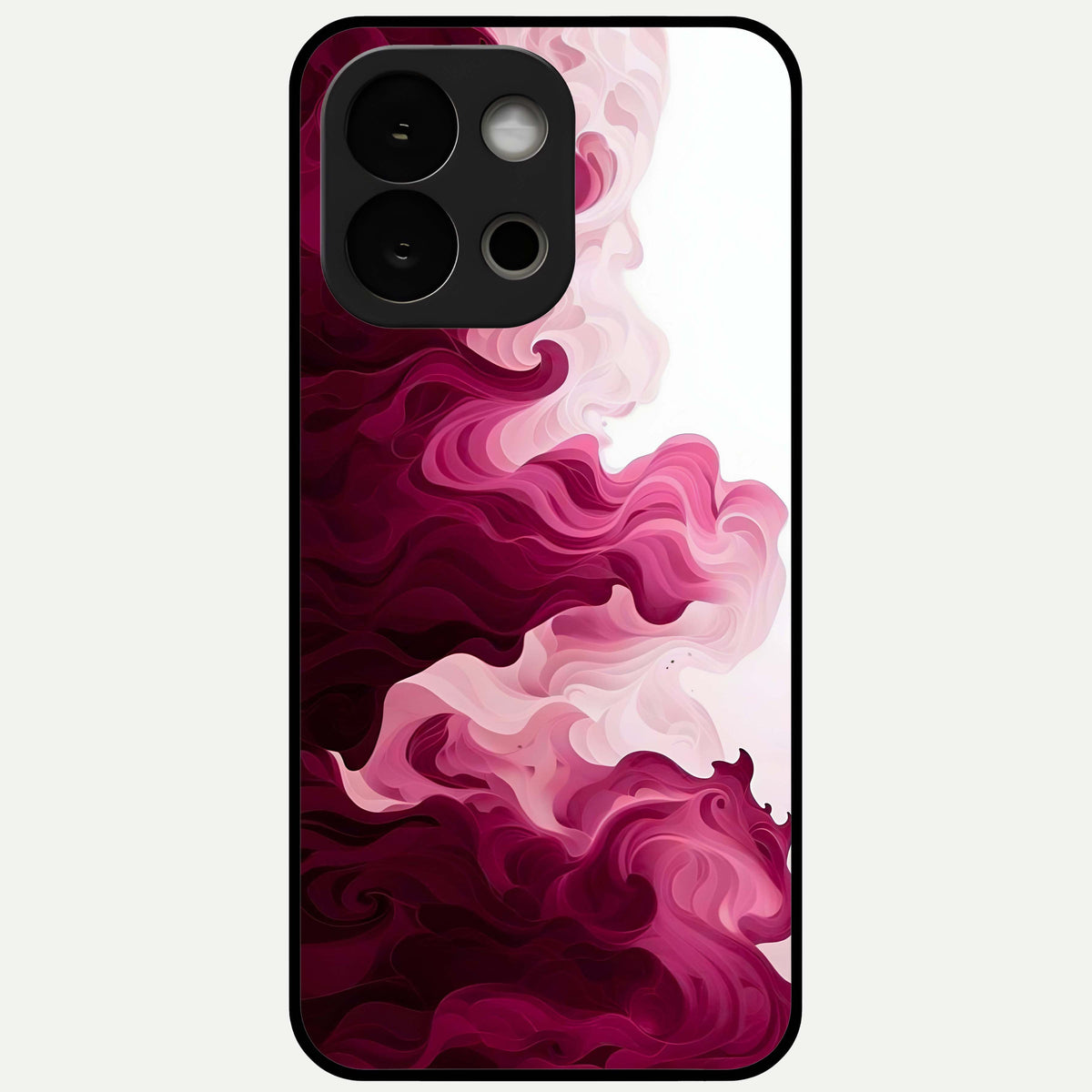  Crimson Wave Flow Glass Case For OnePlus 13S back cover – full design glossy printed glass finish