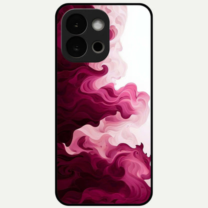  Crimson Wave Flow Glass Case For OnePlus 13S back cover – full design glossy printed glass finish