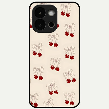  Cute Cherry Pattern Glass Case For OnePlus 13S back cover – full design glossy printed glass finish