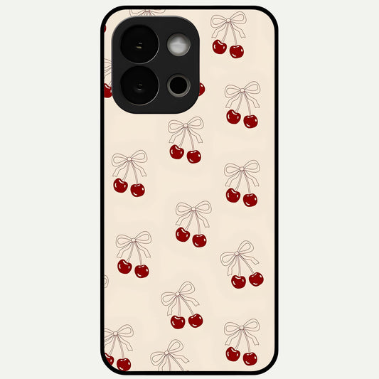  Cute Cherry Pattern Glass Case For OnePlus 13S back cover – full design glossy printed glass finish