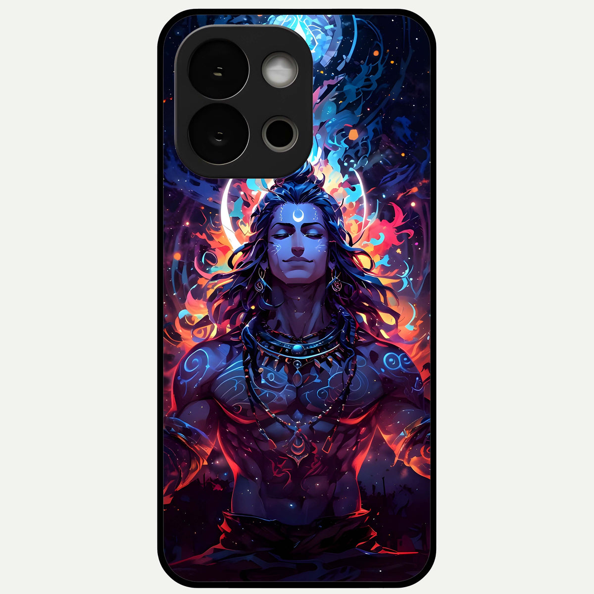  Divine Fire Shiv Glass Case For OnePlus 13S back cover – full design glossy printed glass finish