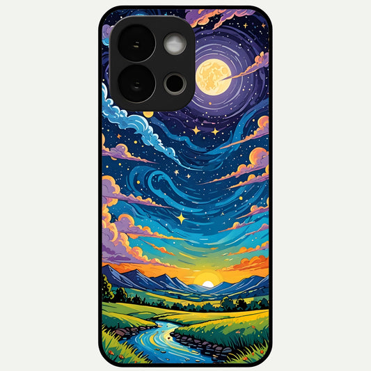  Dreamy Night Landscape Glass Case For OnePlus 13S back cover – full design glossy printed glass finish