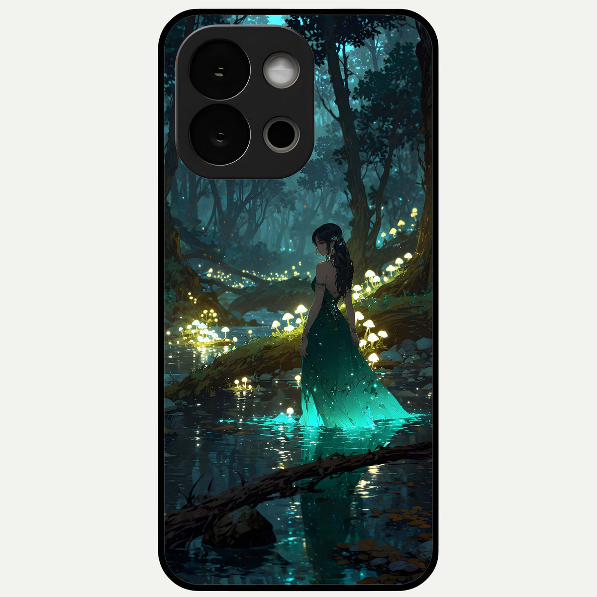  Enchanted Forest Glow Glass Case For OnePlus 13S back cover – full design glossy printed glass finish