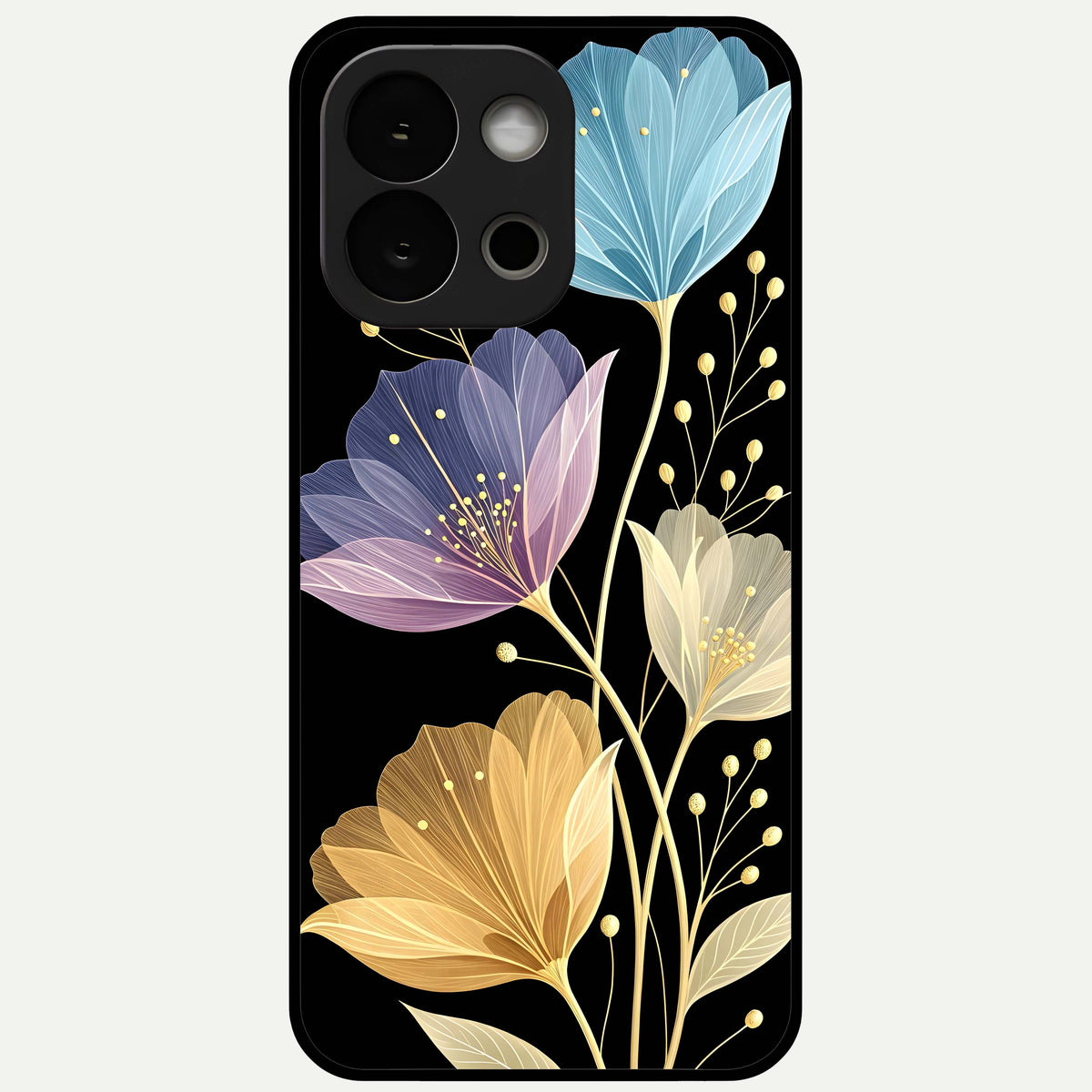  Flower Bloom Glow Glass Case For OnePlus 13S back cover – full design glossy printed glass finish