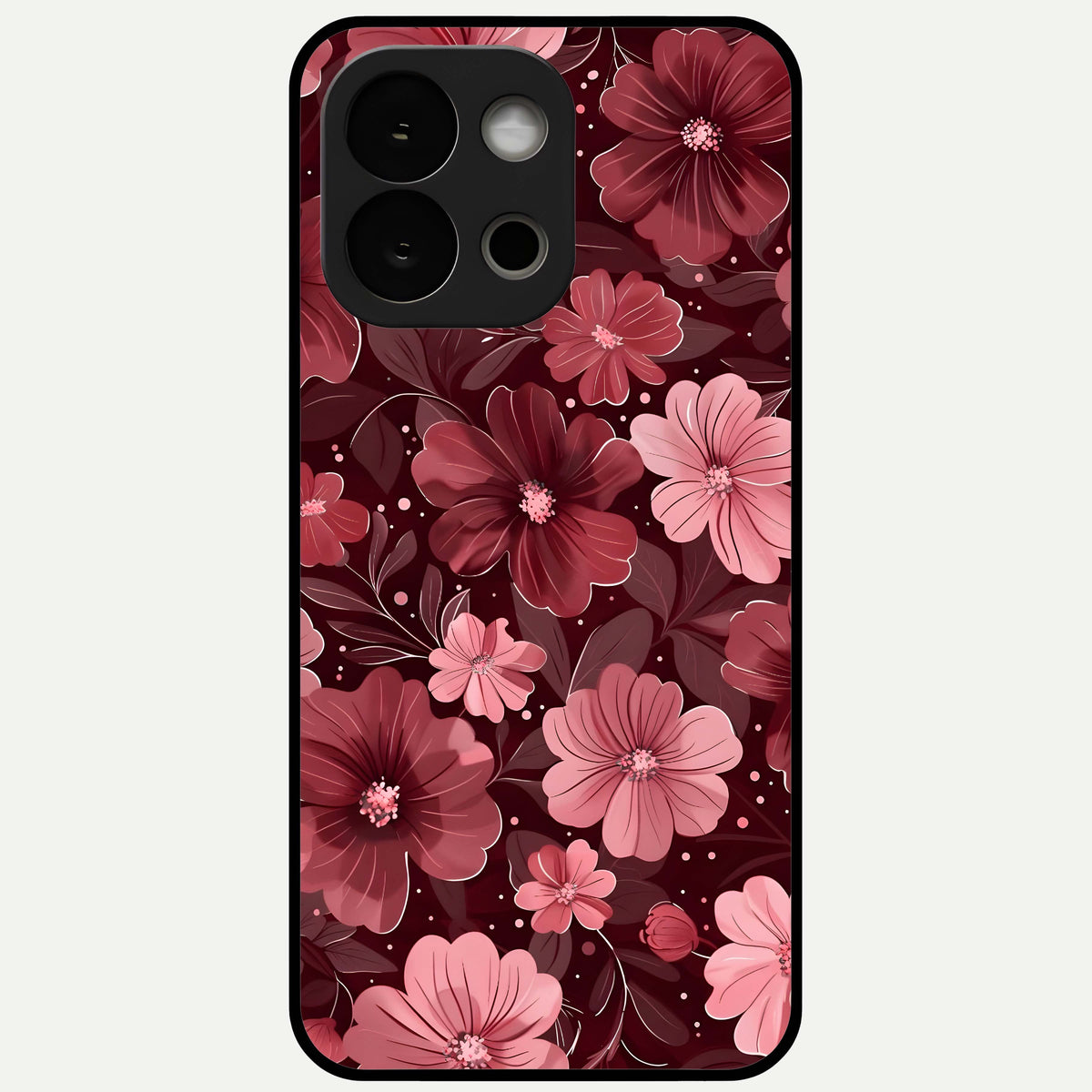  Flower Blush Bloom Glass Case For OnePlus 13S back cover – full design glossy printed glass finish