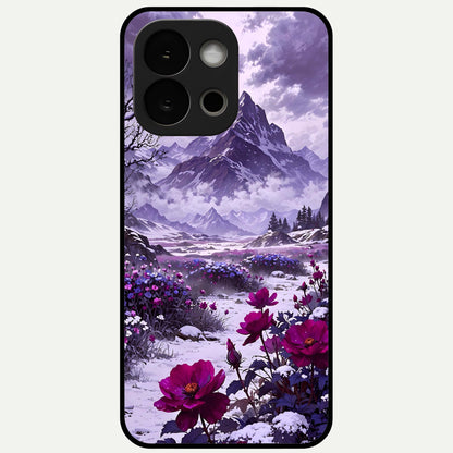  Flower Mountain View Glass Case For OnePlus 13S back cover – full design glossy printed glass finish