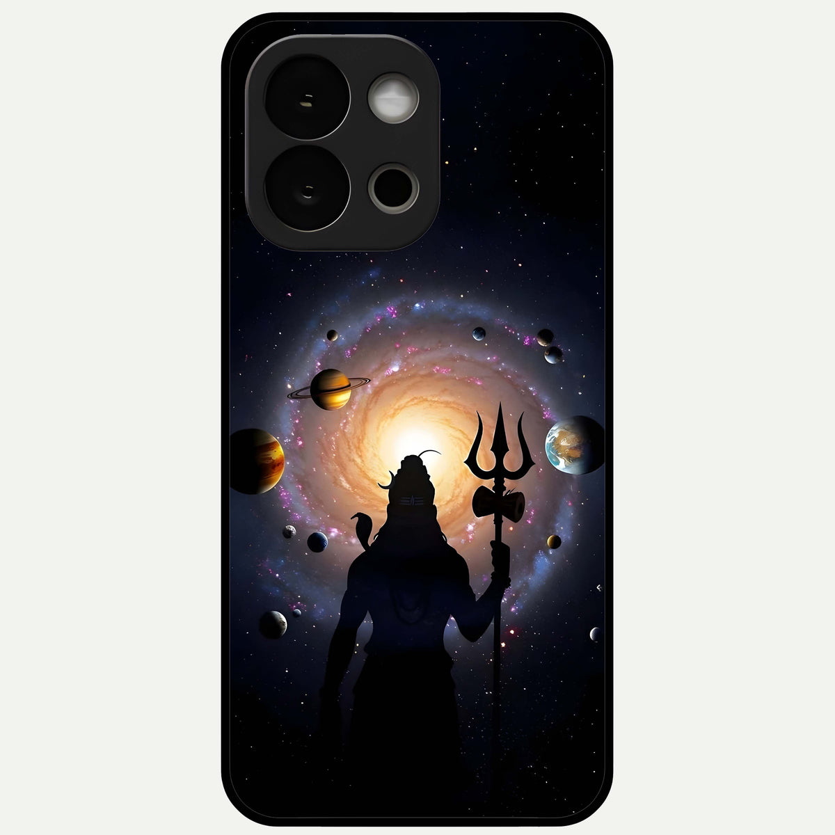 Galactic Shiva Vision Glass Case For OnePlus 13S back cover – full design glossy printed glass finish