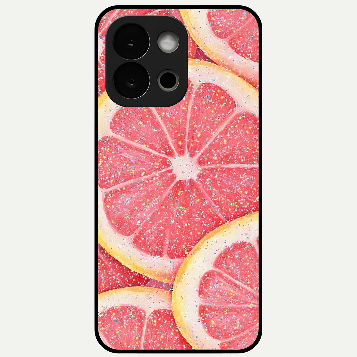  Glitter Grapefruit Glass Case For OnePlus 13S back cover – full design glossy printed glass finish