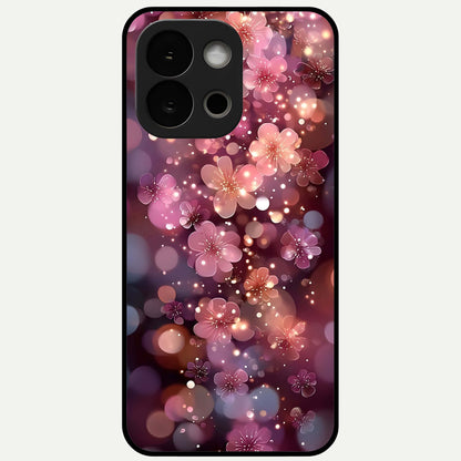  Glowing Petal Bliss Glass Case For OnePlus 13S back cover – full design glossy printed glass finish