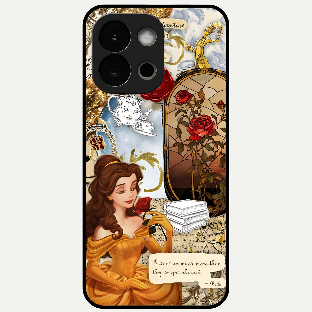  Golden Dream Belle Glass Case For OnePlus 13S back cover – full design glossy printed glass finish