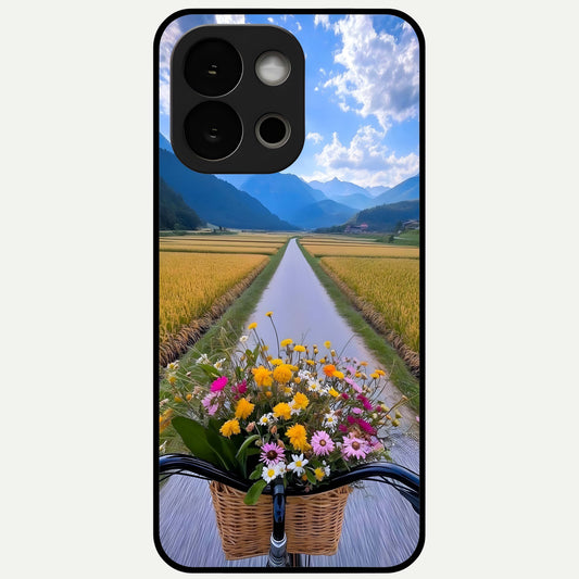  Golden Field Journey Glass Case For OnePlus 13S back cover – full design glossy printed glass finish