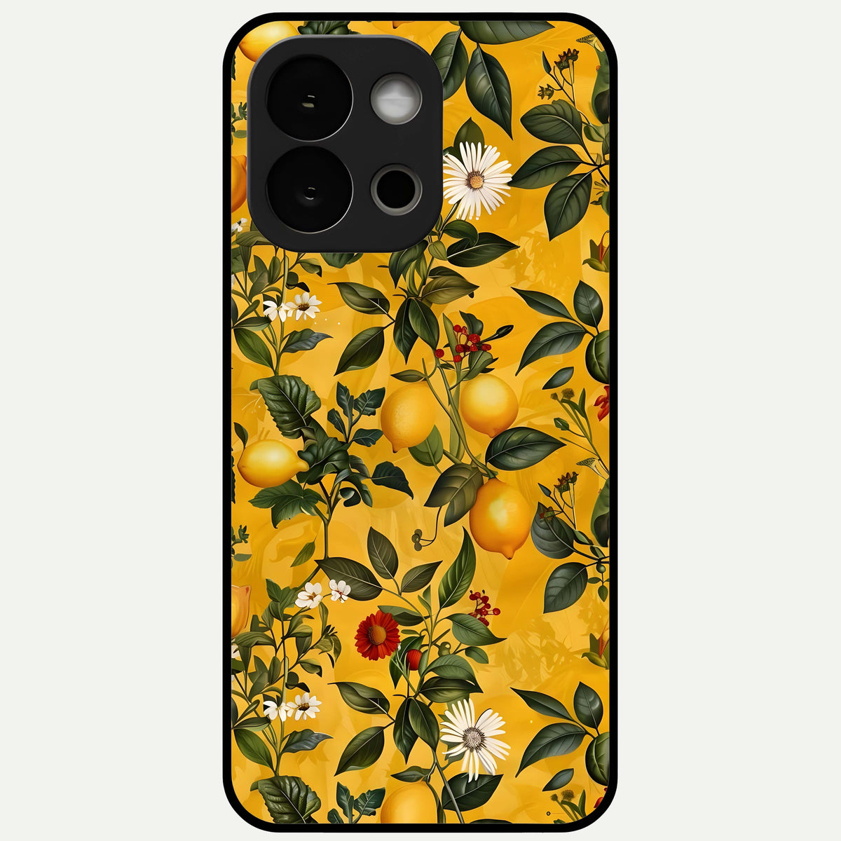 Golden Lemon Field Glass Case For OnePlus 13S back cover – full design glossy printed glass finish