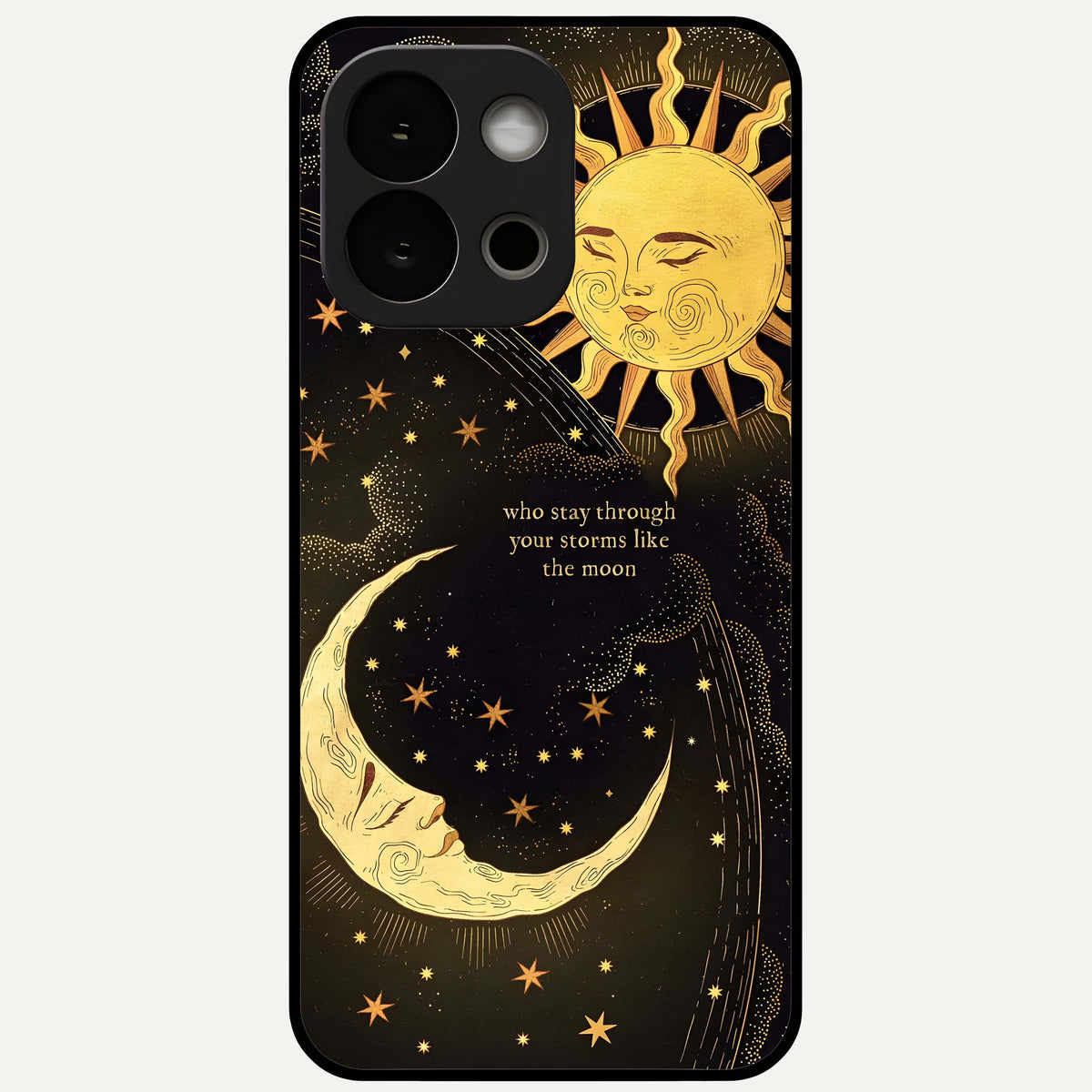  Golden Lunar Love Glass Case For OnePlus 13S back cover – full design glossy printed glass finish