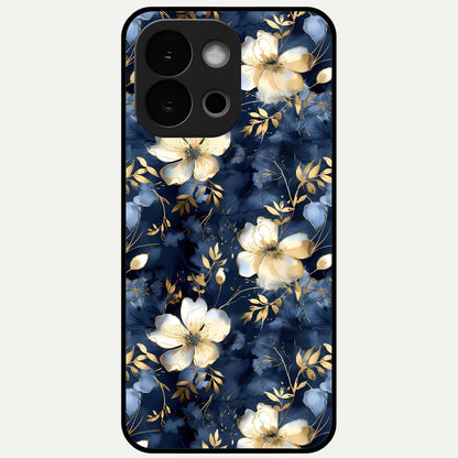  Golden Midnight Bloom Glass Case For OnePlus 13S back cover – full design glossy printed glass finish