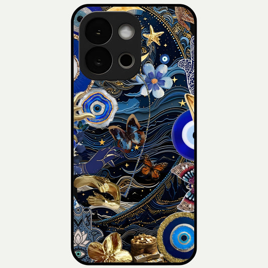  Golden Moon Magic Glass Case For OnePlus 13S back cover – full design glossy printed glass finish