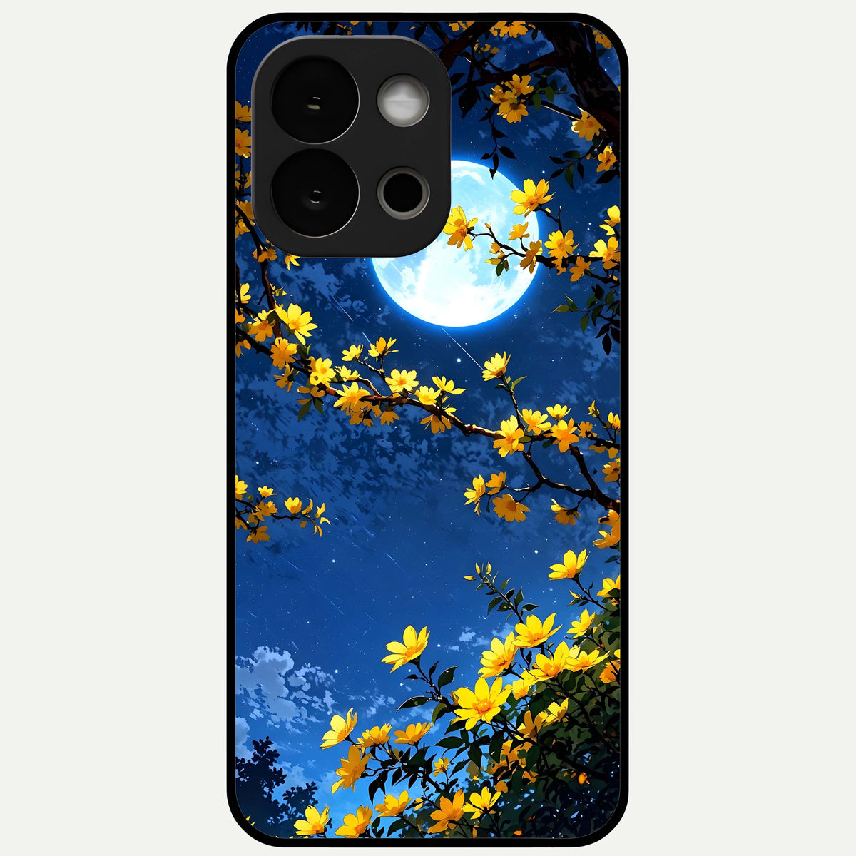  Golden Night Glow Glass Case For OnePlus 13S back cover – full design glossy printed glass finish