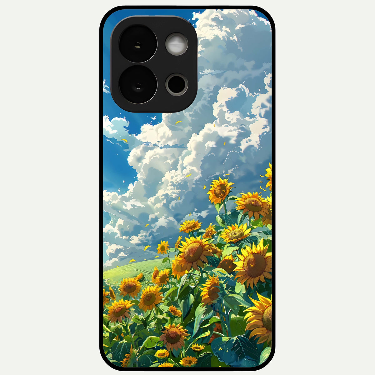  Golden Sun Glory Glass Case For OnePlus 13S back cover – full design glossy printed glass finish