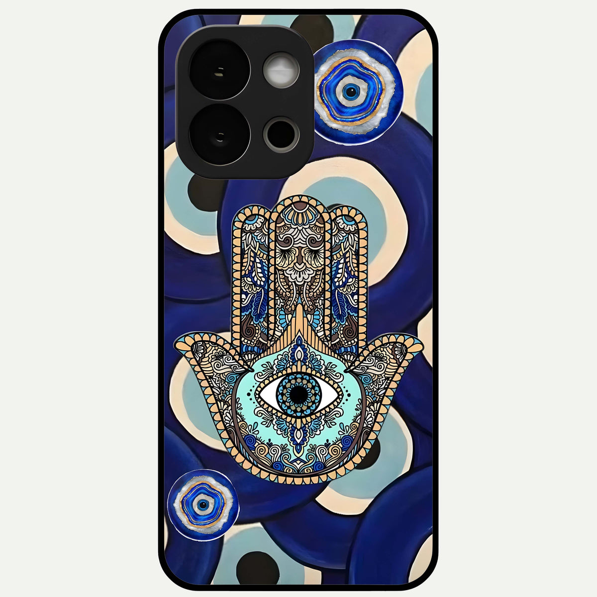  Hamsa Divine Guard Glass Case For OnePlus 13S back cover – full design glossy printed glass finish