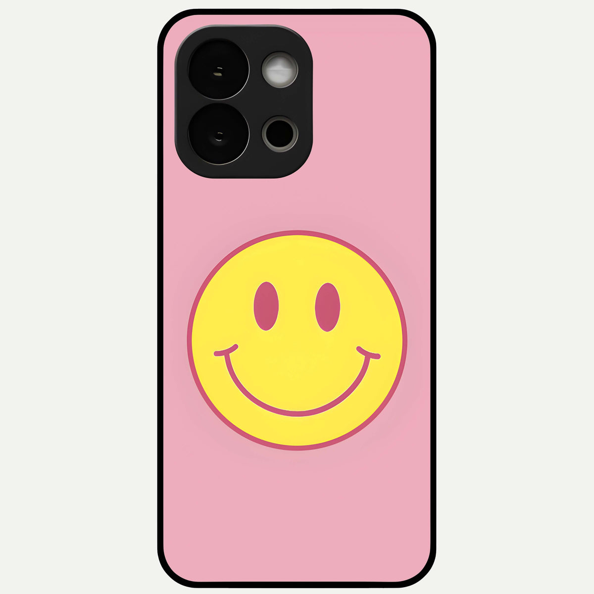  Happy Pink Mood Glass Case For OnePlus 13S back cover – full design glossy printed glass finish