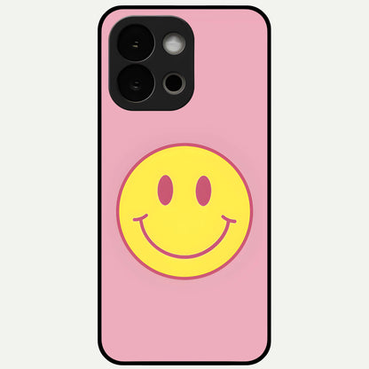  Happy Pink Mood Glass Case For OnePlus 13S back cover – full design glossy printed glass finish