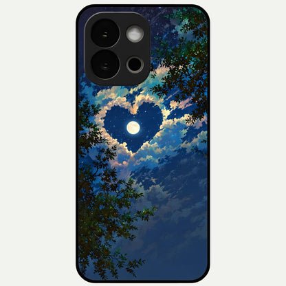  Heart With Moon Sky Glass Case For OnePlus 13S back cover – full design glossy printed glass finish