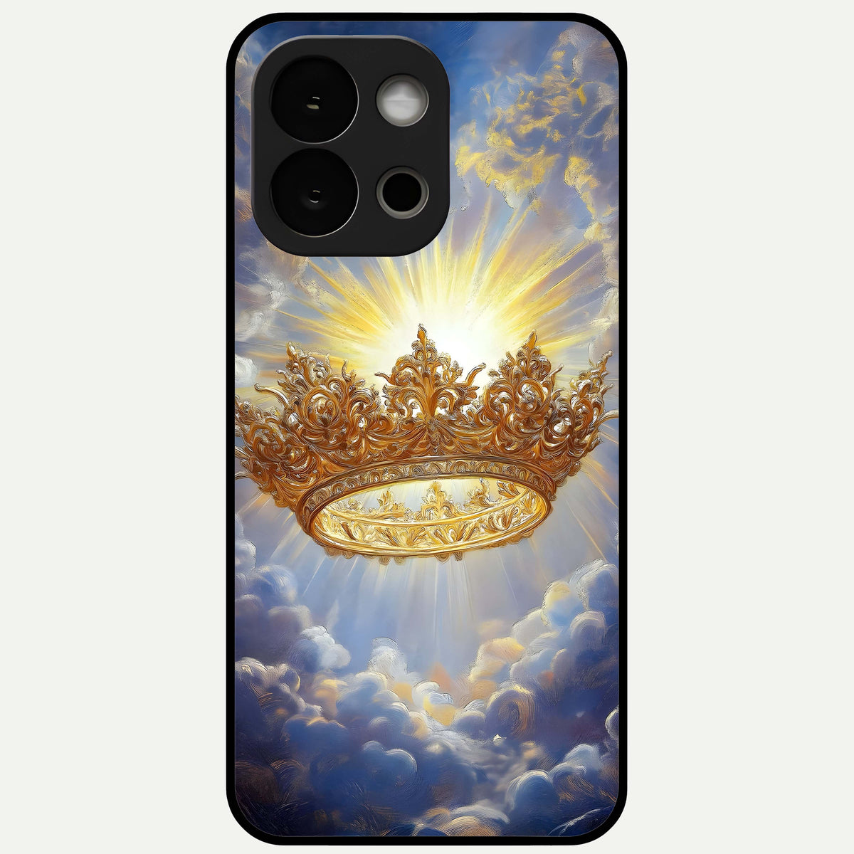  Heavenly Crown Light Glass Case For OnePlus 13S back cover – full design glossy printed glass finish