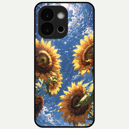  Heavenly Sunflower Rise Glass Case For OnePlus 13S back cover – full design glossy printed glass finish
