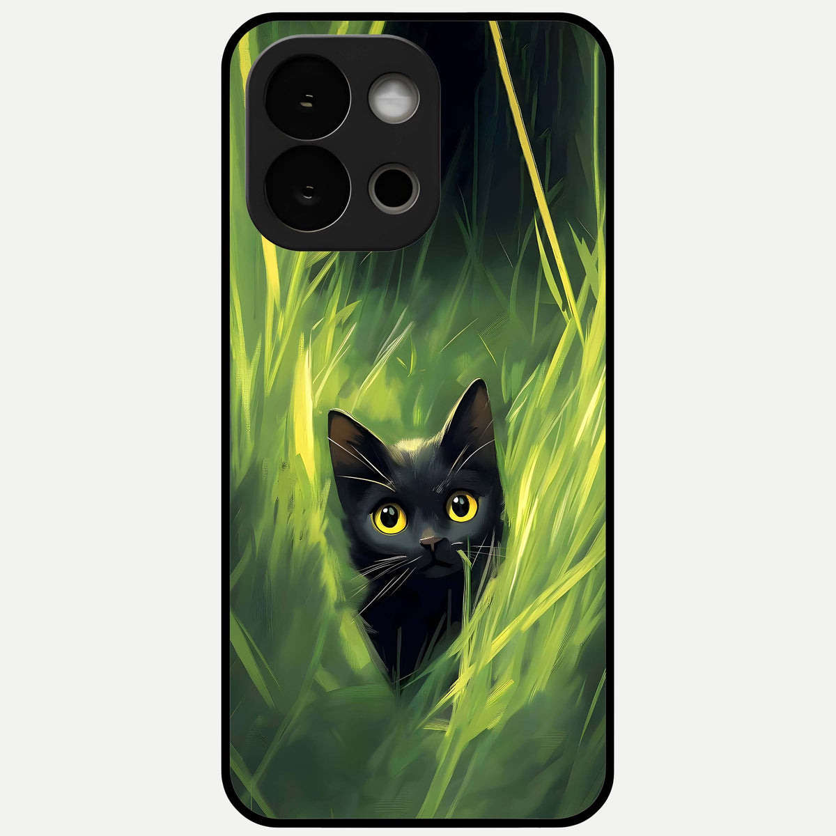  Hidden Cat Whisper Glass Case For OnePlus 13S back cover – full design glossy printed glass finish