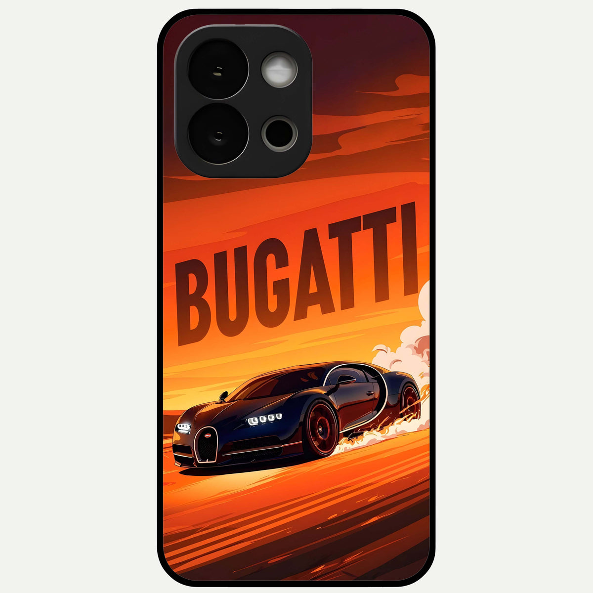  Inferno Bugatti Storm Glass Case For OnePlus 13S back cover – full design glossy printed glass finish