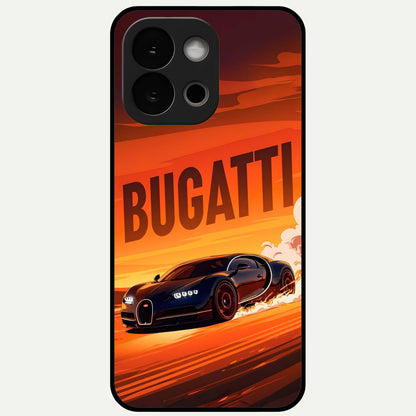  Inferno Bugatti Storm Glass Case For OnePlus 13S back cover – full design glossy printed glass finish
