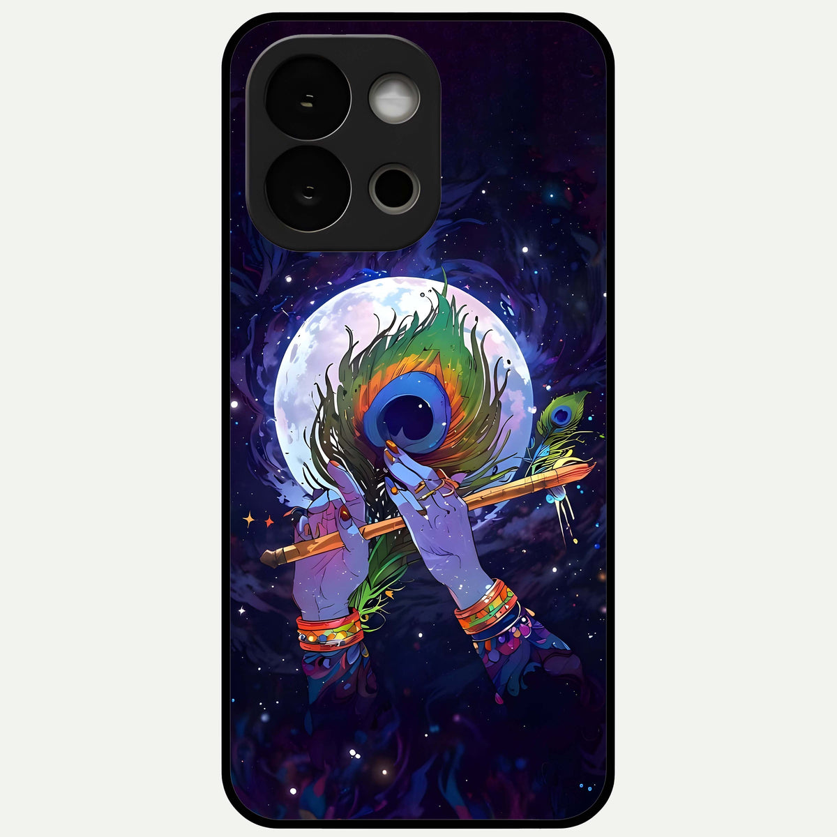  Krishna Hands Art Glass Case For OnePlus 13S back cover – full design glossy printed glass finish