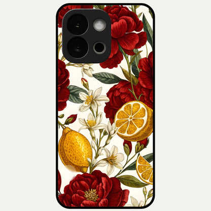  Lemon Rose Charm Glass Case For OnePlus 13S back cover – full design glossy printed glass finish