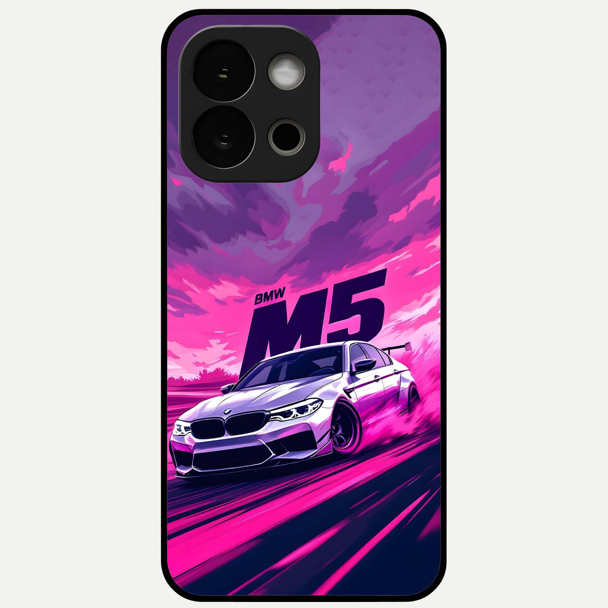  MS Neon Car Glass Case For OnePlus 13S back cover – full design glossy printed glass finish