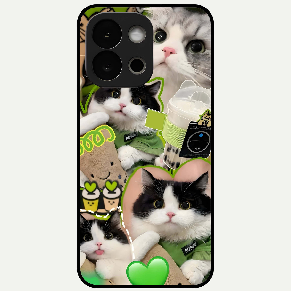  Matcha Cats Mood Glass Case For OnePlus 13S back cover – full design glossy printed glass finish