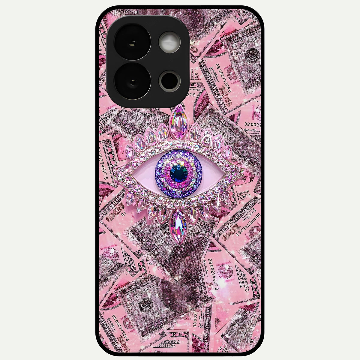  Money Eye Luxe Glass Case For OnePlus 13S back cover – full design glossy printed glass finish