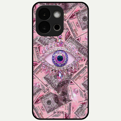  Money Eye Luxe Glass Case For OnePlus 13S back cover – full design glossy printed glass finish