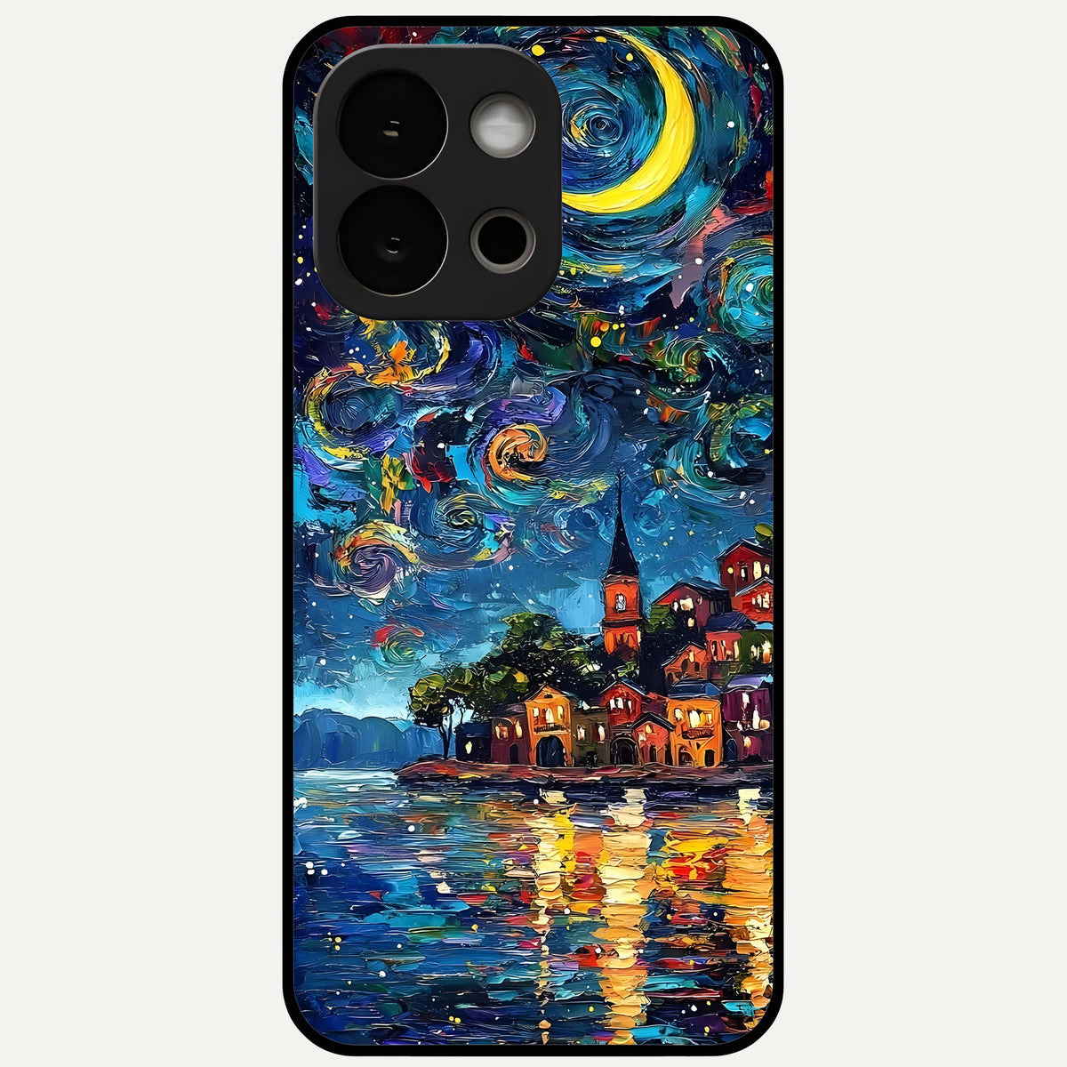  Moonlight Harbor Glow Glass Case For OnePlus 13S back cover – full design glossy printed glass finish