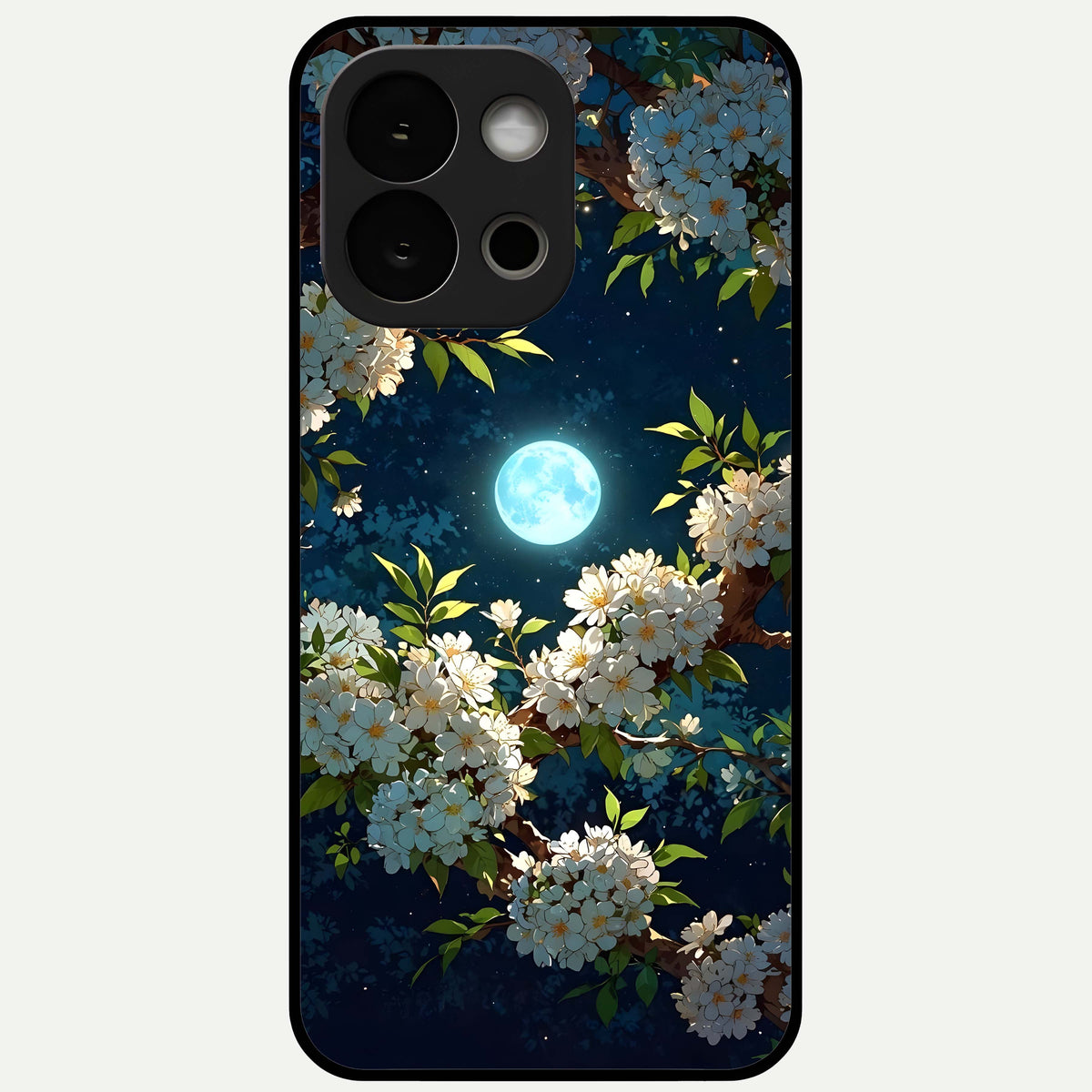  Moonlit Blossom Dream Glass Case For OnePlus 13S back cover – full design glossy printed glass finish