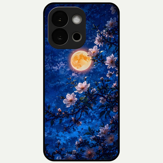  Moonlit Blossoms Night Glass Case For OnePlus 13S back cover – full design glossy printed glass finish