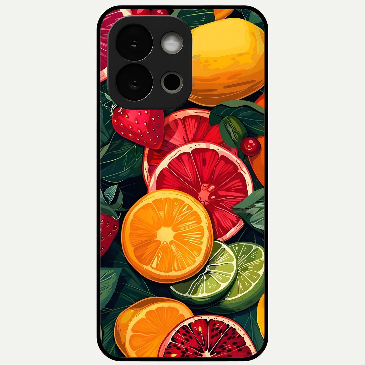  Multiple Fruits Glass Case For OnePlus 13S back cover – full design glossy printed glass finish