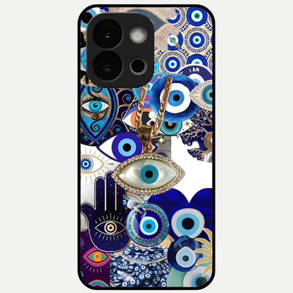  Mystic Charm Eye Glass Case For OnePlus 13S back cover – full design glossy printed glass finish