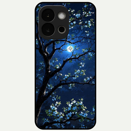  Mystic Floral Night Glass Case For OnePlus 13S back cover – full design glossy printed glass finish