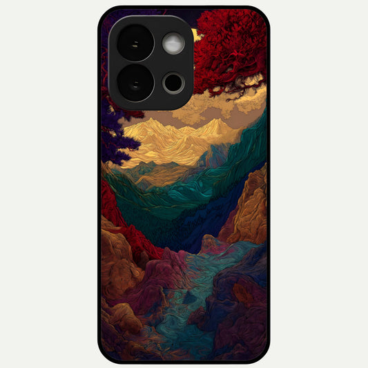  Mystic Valley Light Glass Case For OnePlus 13S back cover – full design glossy printed glass finish