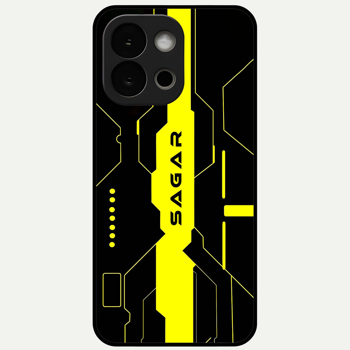  Neon CYBERPUNK Custom Name Glass Case For OnePlus 13S back cover – full design glossy printed glass finish