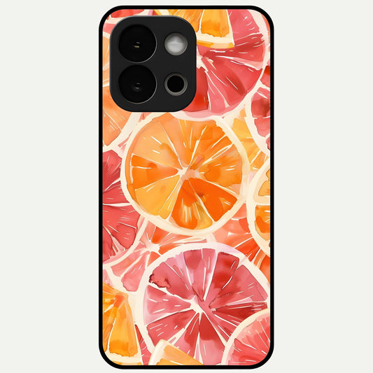  Orange Fruits Pattern Glass Case For OnePlus 13S back cover – full design glossy printed glass finish