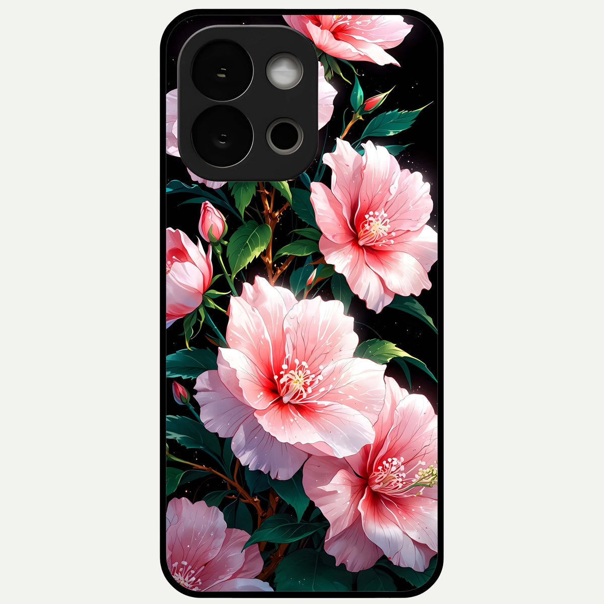  Peach Flower Glass Case For OnePlus 13S back cover – full design glossy printed glass finish