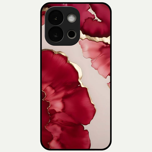  Pink And White Marble Glass Case For OnePlus 13S back cover – full design glossy printed glass finish