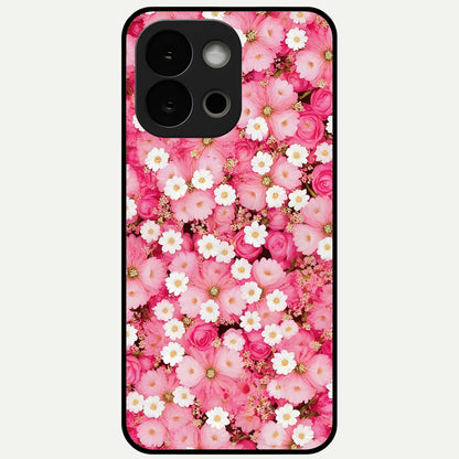  Pink Daisy Bliss Glass Case For OnePlus 13S back cover – full design glossy printed glass finish